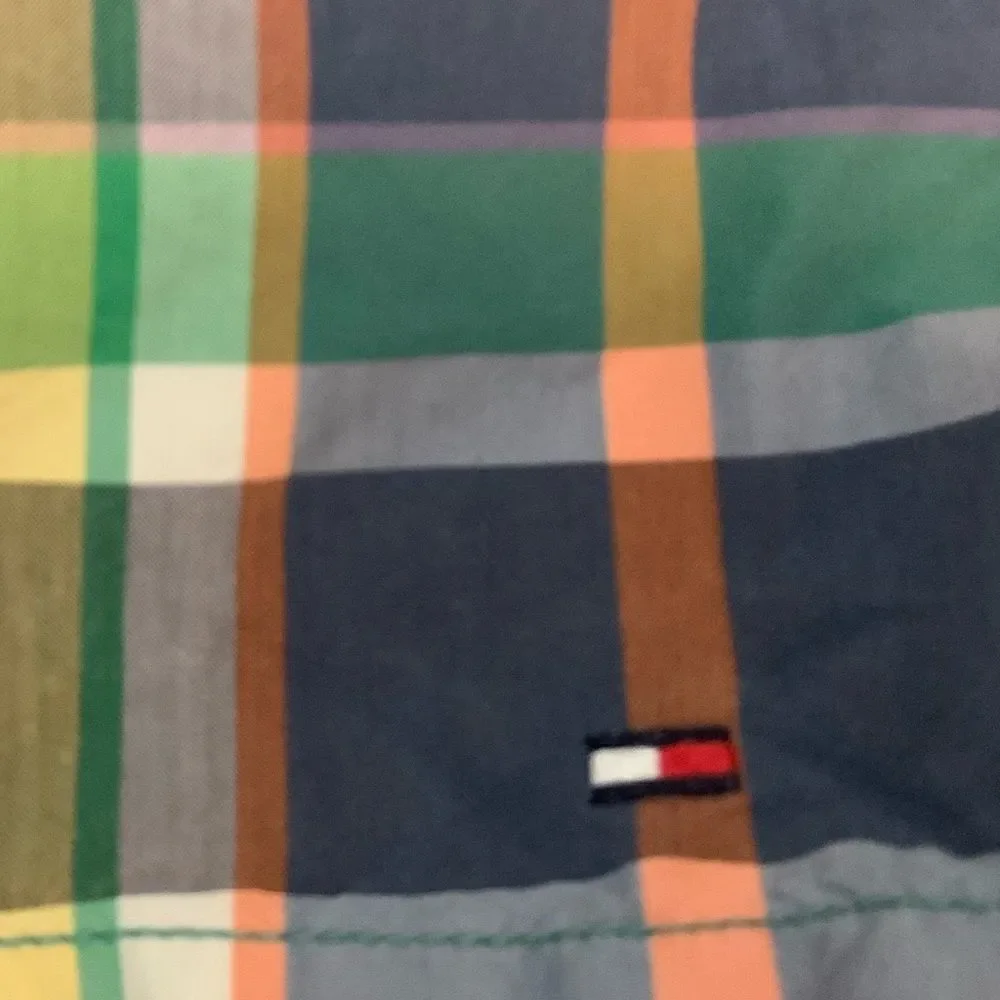 Tommy Hilfiger Plaid Board Swim Trunks Medium